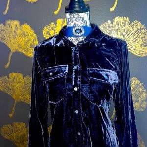 J.Crew velvet button blouse